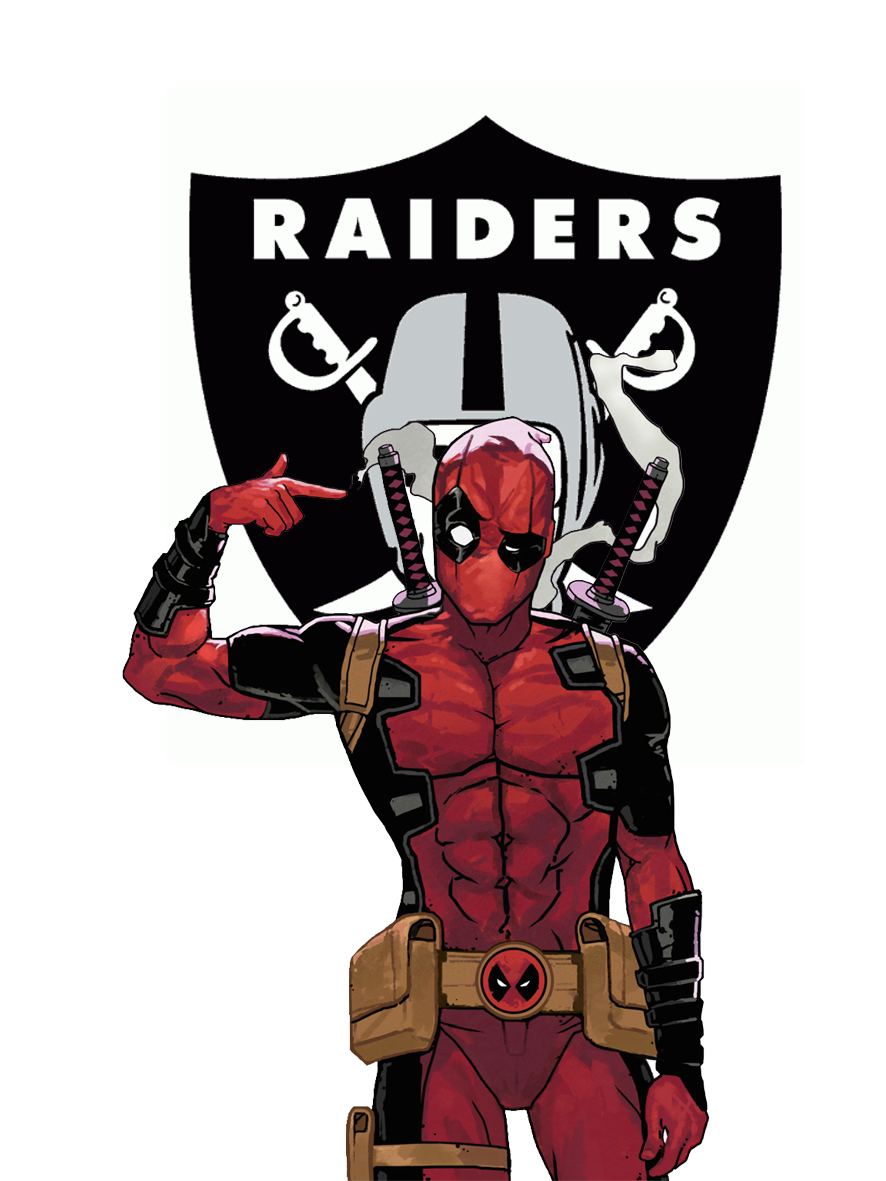 Oakland Raiders Deadpool Logo vinyl decal